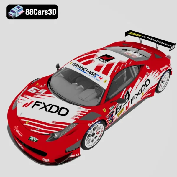 Ferrari 458 GT3 Race Car 3D Model Racing Vehicle  Game Use
