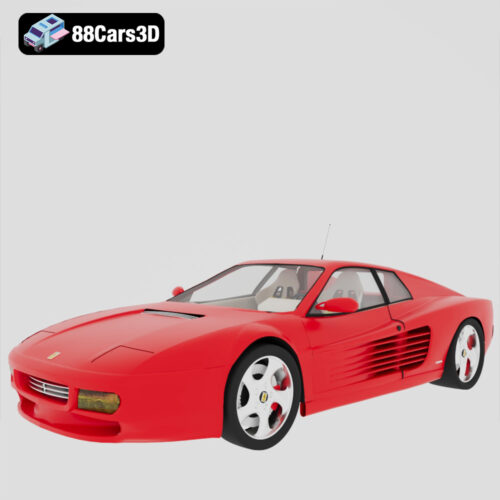 Ferrari Testarossa 3D Model Classic Italian Supercar for Rendering AR VR and Game Development