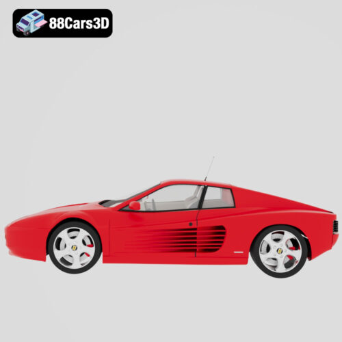 Ferrari Testarossa 3D Model Classic Italian Supercar for Rendering AR VR and Game Development
