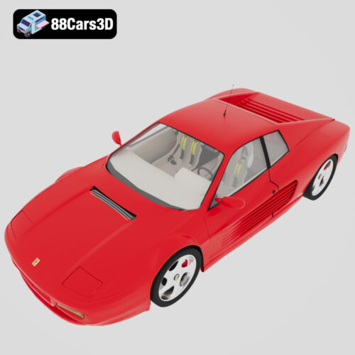 Ferrari Testarossa 3D Model Classic Italian Supercar for Rendering AR VR and Game Development