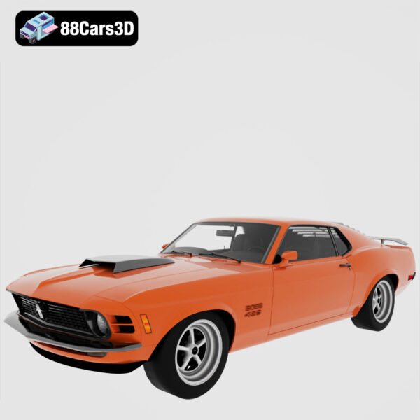Ford Mustang Boss 429 1970 3D Model NASCAR Homologation Muscle