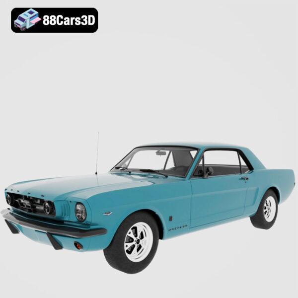 Ford Mustang GT Coupe 1965 3D Model Classic Pony Car