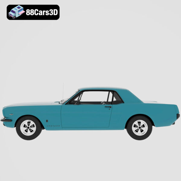 Ford Mustang GT Coupe 1965 3D Model Classic Pony Car