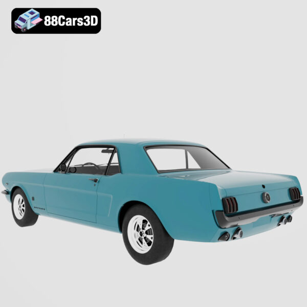 Ford Mustang GT Coupe 1965 3D Model Classic Pony Car