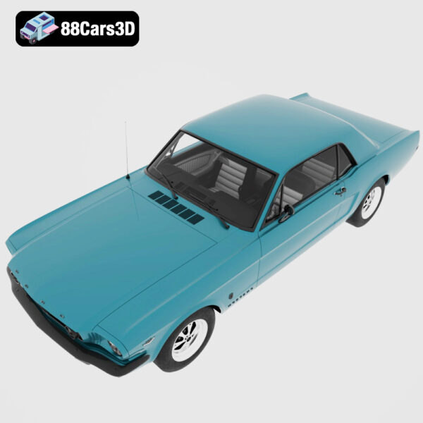Ford Mustang GT Coupe 1965 3D Model Classic Pony Car