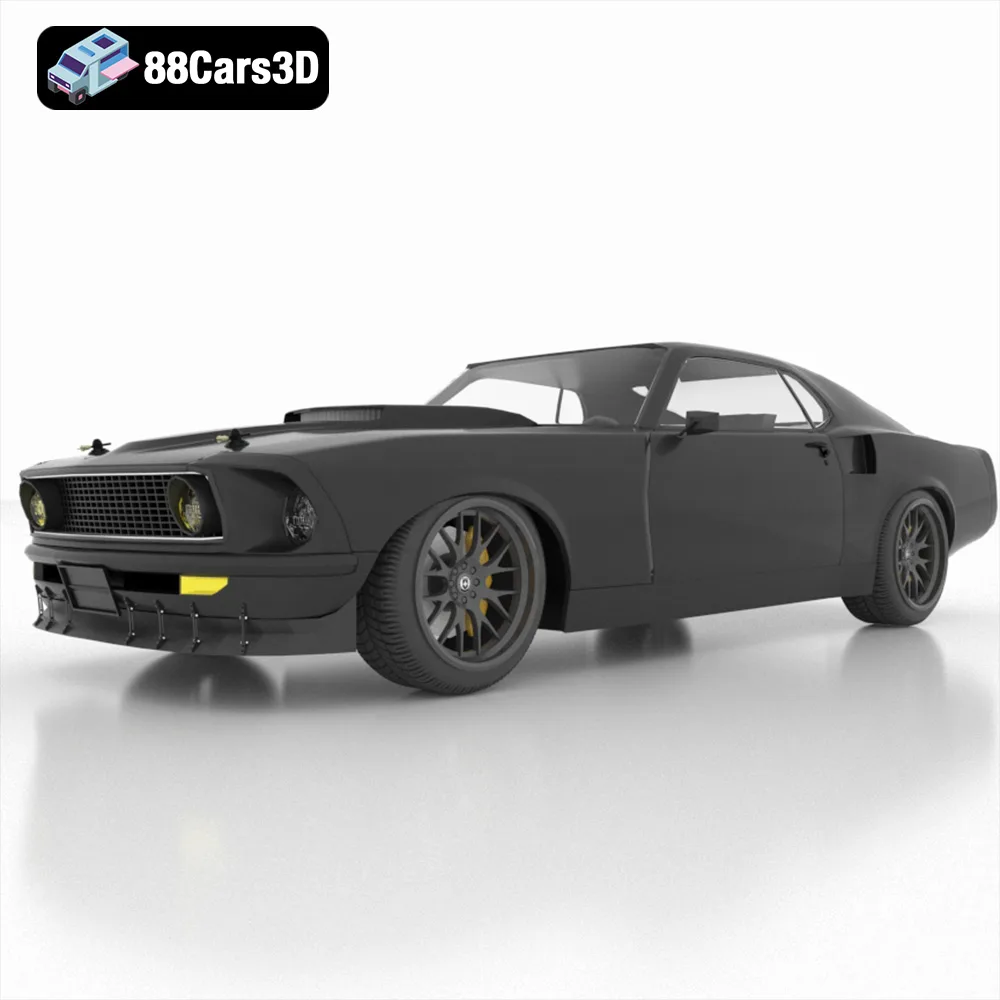Ford Mustang Mach 1969 3D Model Classic Muscle Car for Rendering 3D ...