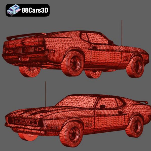 Ford Mustang Mach 1 1971 3D Model SportsRoof Muscle Icon