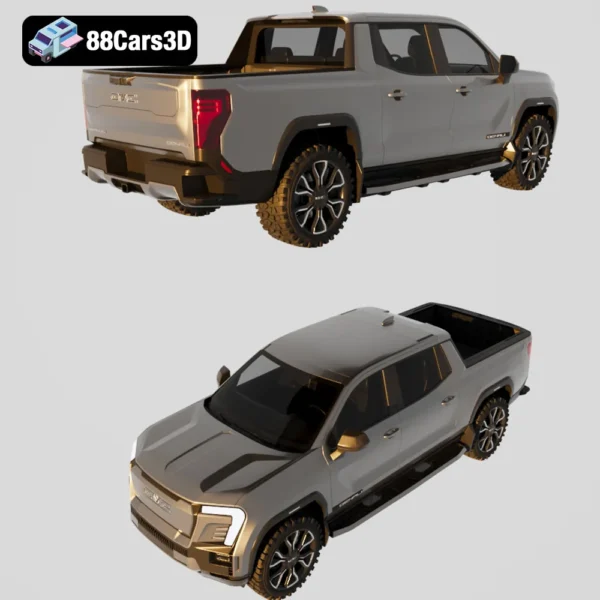 GMC Sierra EV 2024 3D Model  Electric Pickup Truck for Rendering