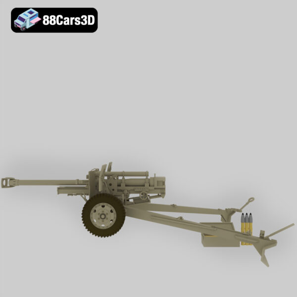 Gaubitsa 105mm 3D Model Towed Field Howitzer