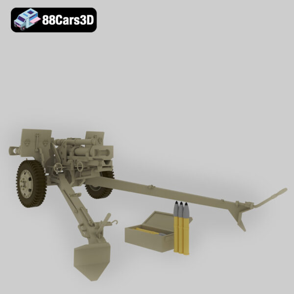 Gaubitsa 105mm 3D Model Towed Field Howitzer