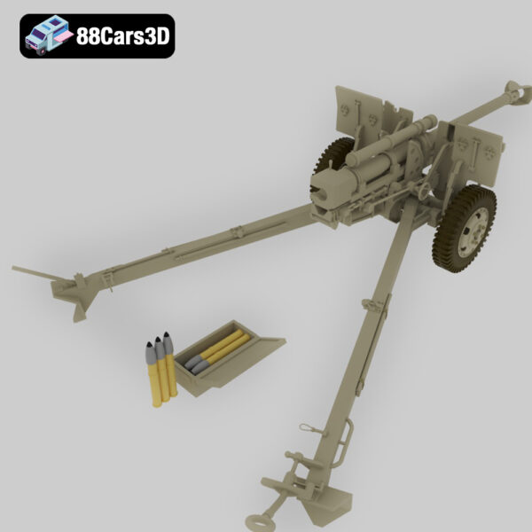 Gaubitsa 105mm 3D Model Towed Field Howitzer