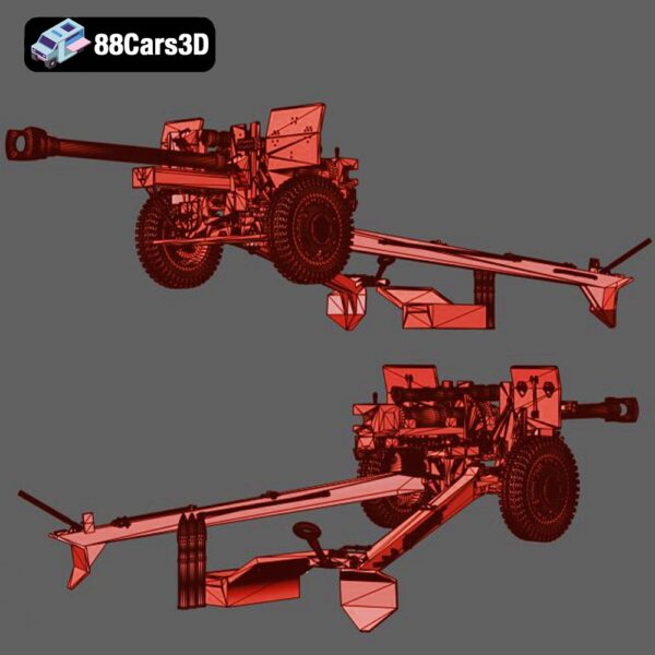 Gaubitsa 105mm 3D Model Towed Field Howitzer