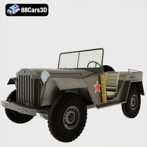 GAZ 67B 3D Model WWII Light 4x4 Utility Vehicle
