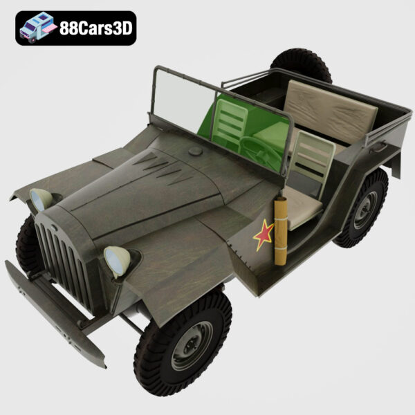 Gaz-67B-004 GAZ 67B 3D Model WWII Light 4x4 Utility Vehicle