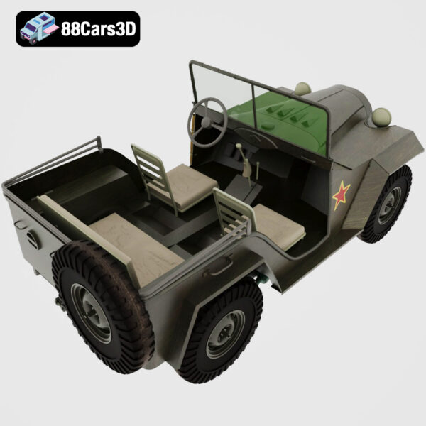 Gaz-67B-005 GAZ 67B 3D Model WWII Light 4x4 Utility Vehicle