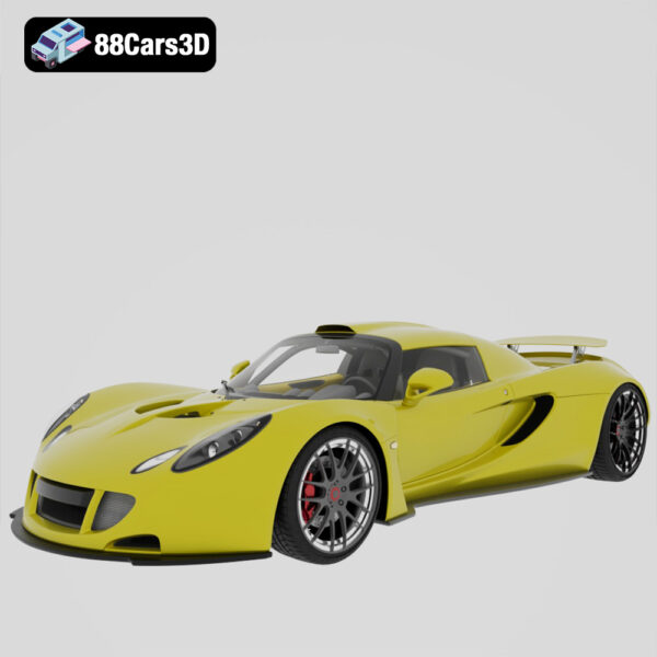 Hennessey Venom GT 2012 3D Model Lightweight Long Tail Hypercar