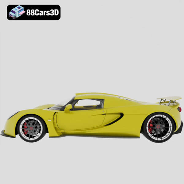 Hennessey Venom GT 2012 3D Model Lightweight Long Tail Hypercar