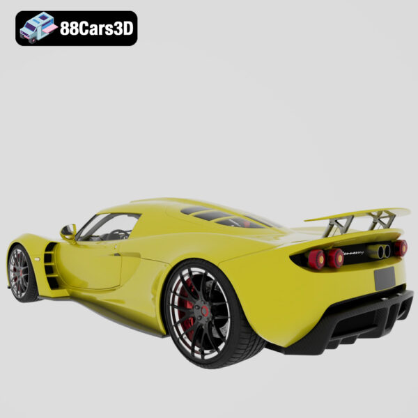 Hennessey Venom GT 2012 3D Model Lightweight Long Tail Hypercar