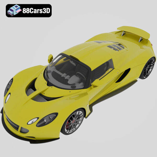 Hennessey Venom GT 2012 3D Model Lightweight Long Tail Hypercar