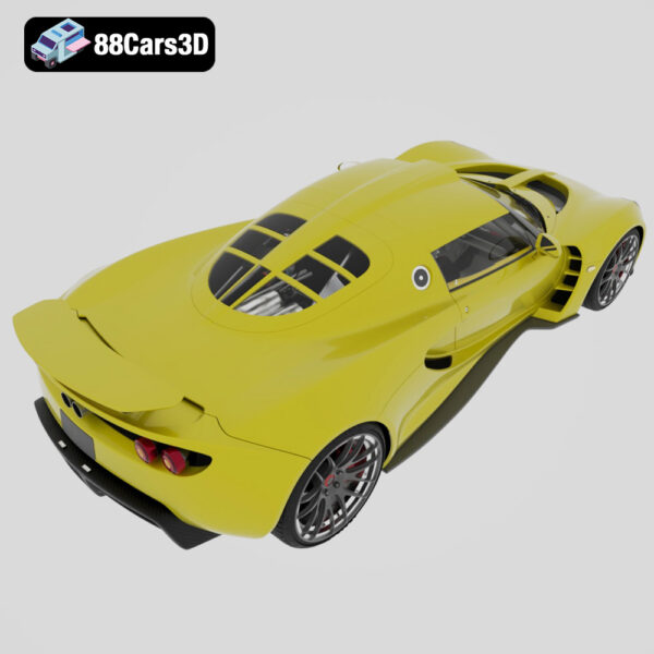Hennessey Venom GT 2012 3D Model Lightweight Long Tail Hypercar