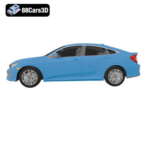 Honda Civic Si Sedan 02 Honda Civic Si Sedan 3D Model Sporty Compact Sedan for Rendering