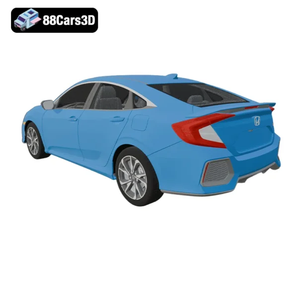 Honda Civic Si Sedan 03 Honda Civic Si Sedan 3D Model Sporty Compact Sedan for Rendering