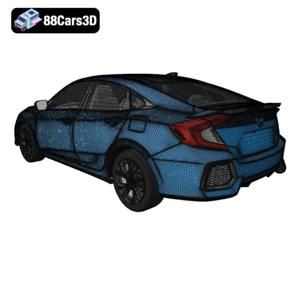 Honda Civic Si Sedan 04 Honda Civic Si Sedan 3D Model Sporty Compact Sedan for Rendering
