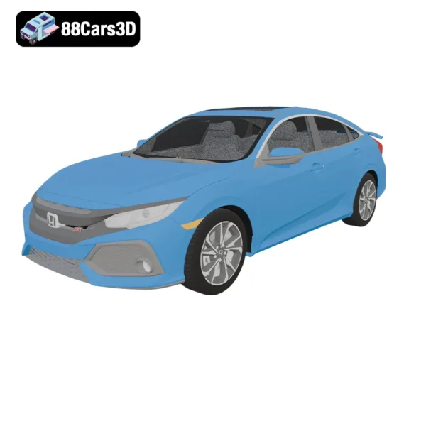 Honda Civic Si Sedan 10 Honda Civic Si Sedan 3D Model Sporty Compact Sedan for Rendering