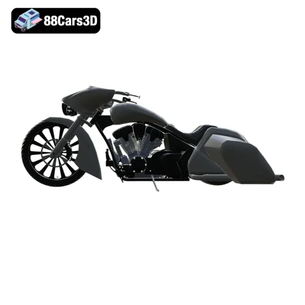 Honda Slammer Bagger Motorcycle 3D Model Custom Cruiser for Rendering