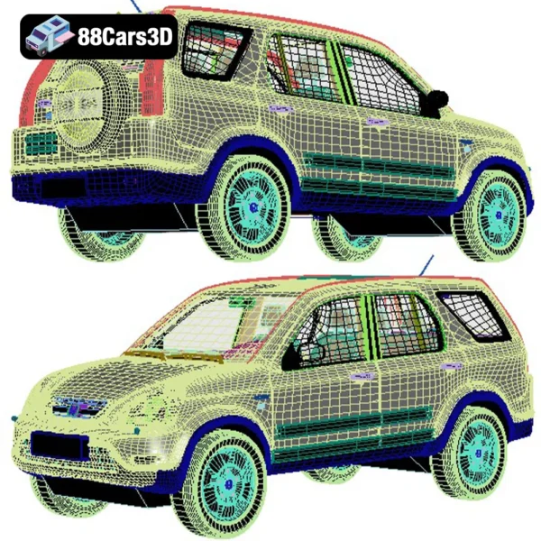 Honda CR V 2002 3D Model  Compact SUV for Rendering