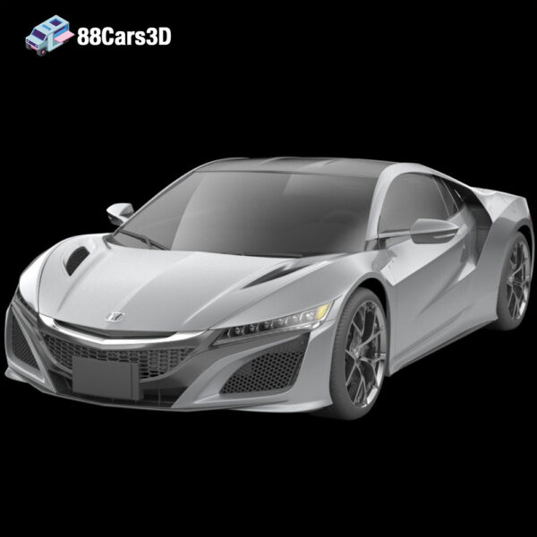 Honda NSX 2017 3D Model Hybrid Mid Engine Supercar