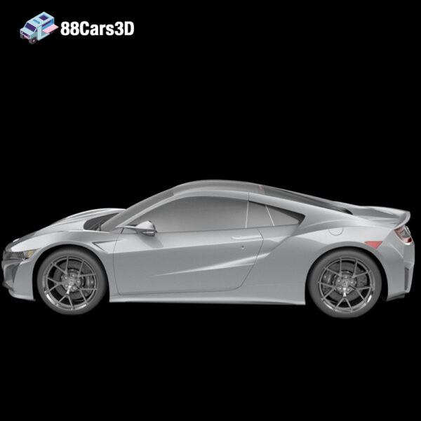 Honda NSX 2017 3D Model Hybrid Mid Engine Supercar