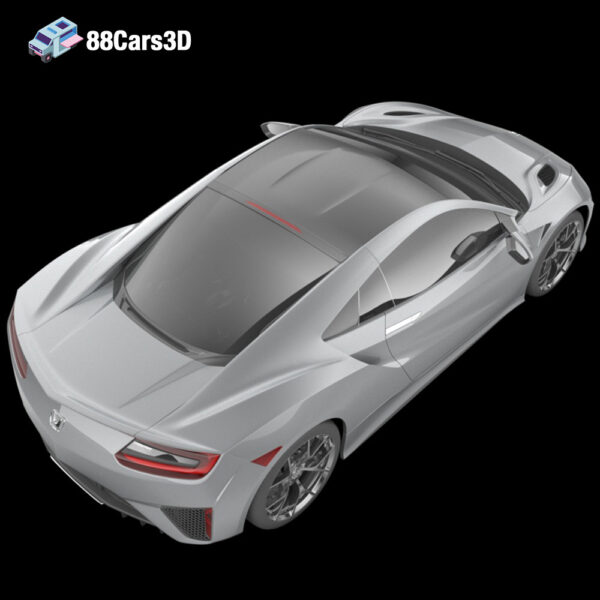 Honda NSX 2017 3D Model Hybrid Mid Engine Supercar
