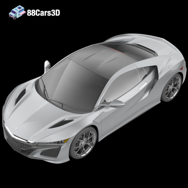 Honda NSX 2017 3D Model Hybrid Mid Engine Supercar