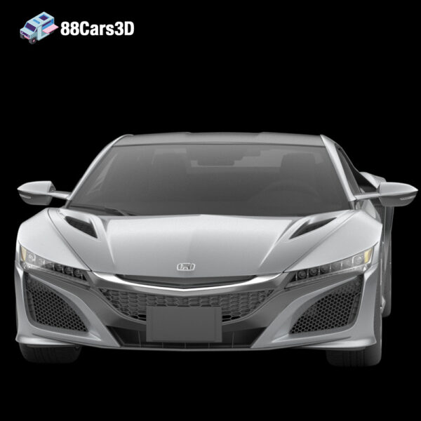 Honda NSX 2017 3D Model Hybrid Mid Engine Supercar