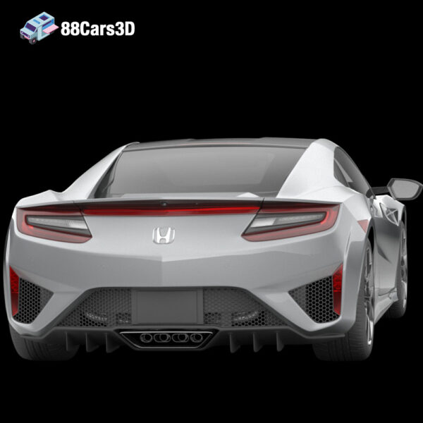 Honda NSX 2017 3D Model Hybrid Mid Engine Supercar