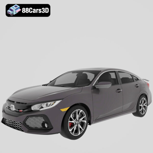 Honda Civic Si Sedan 2017 3D Model Turbo Sport Four Door