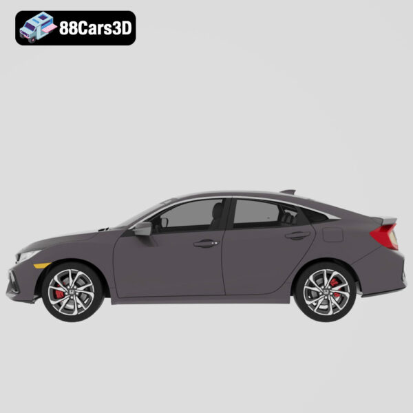 Honda_civic_si_sedan 2017-002 Honda Civic Si Sedan 2017 3D Model Turbo Sport Four Door