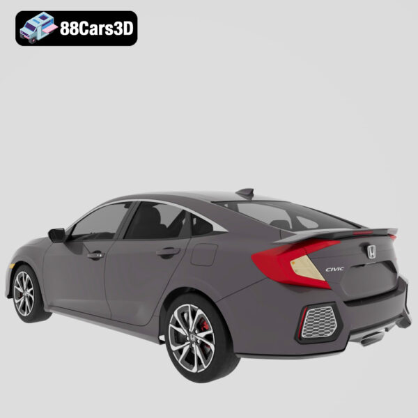 Honda_civic_si_sedan 2017-003 Honda Civic Si Sedan 2017 3D Model Turbo Sport Four Door