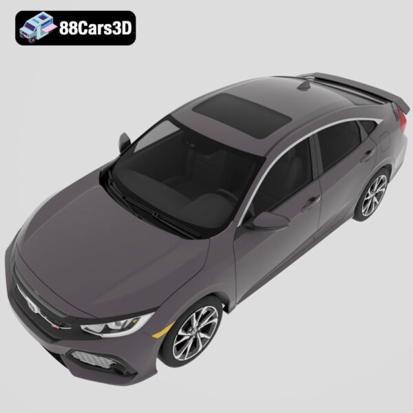 Honda_civic_si_sedan 2017-004 Honda Civic Si Sedan 2017 3D Model Turbo Sport Four Door