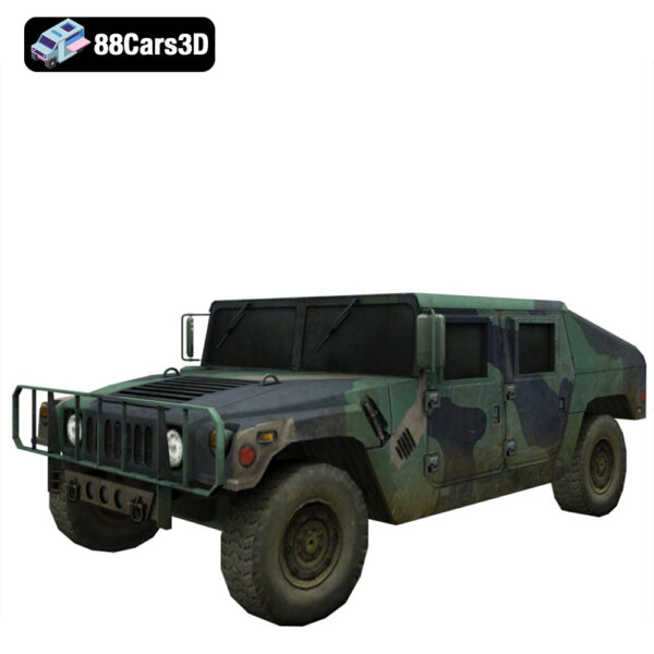 Humvee-001 Humvee 3D Model Tactical 4x4 Utility Vehicle