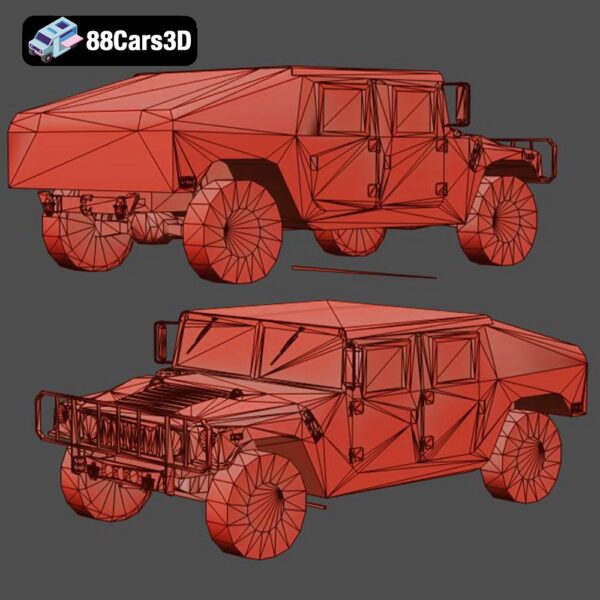 Humvee-008 Humvee 3D Model Tactical 4x4 Utility Vehicle