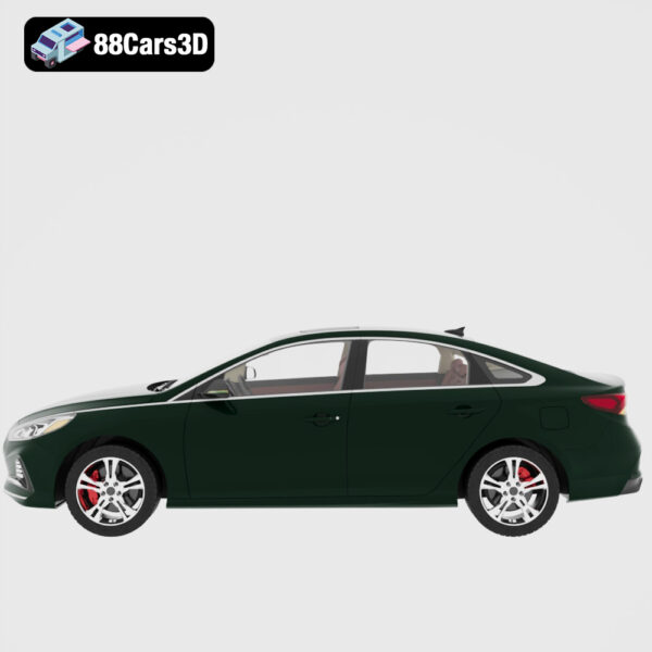 Hyundai Sonata 2018-002 Hyundai Sonata 2018 3D Model Modern Midsize Sedan