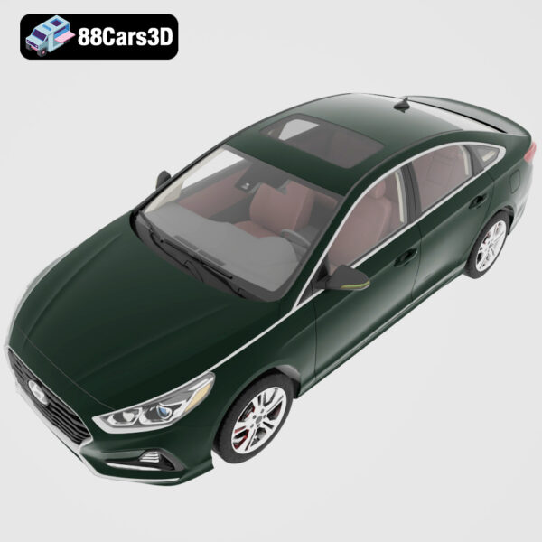 Hyundai Sonata 2018-004 Hyundai Sonata 2018 3D Model Modern Midsize Sedan