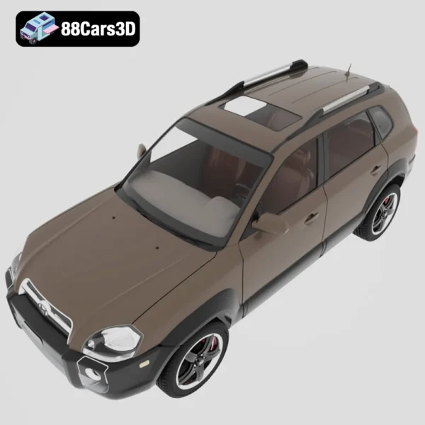 Hyundai Tucson 2005-004 Hyundai Tucson 2005 3D Model Compact Crossover SUV for Rendering