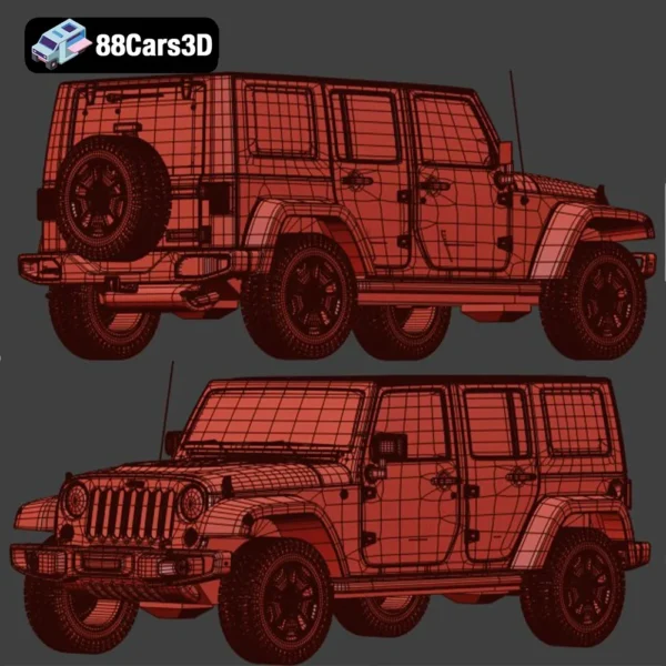 Jeep Wrangler Rubicon 2014 3D Model  Rugged Off Road SUV