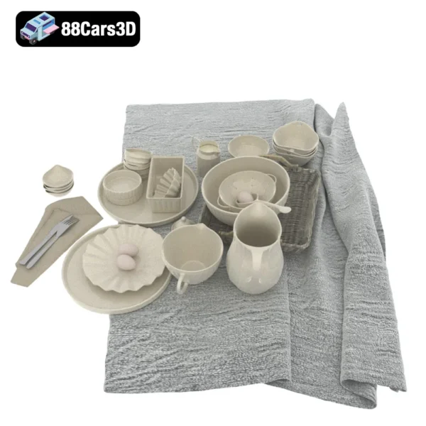 Kitchen Set 22 3D Model Modern Kitchen Furniture for Rendering