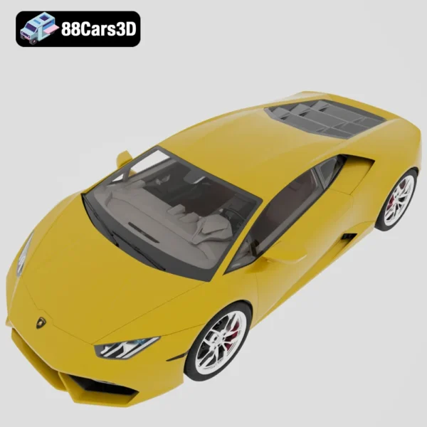 Lamborghini Huracan LP610-4 2015-004 Lamborghini Huracan LP610-4 3D Model Luxury Sports Car for Rendering