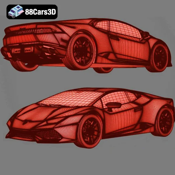 Lamborghini Huracan LP610-4 2015-008 Lamborghini Huracan LP610-4 3D Model Luxury Sports Car for Rendering