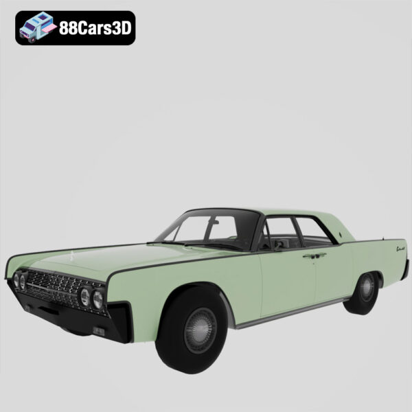 Lincoln Continental 1962 3D Model Mid Century Luxury Icon